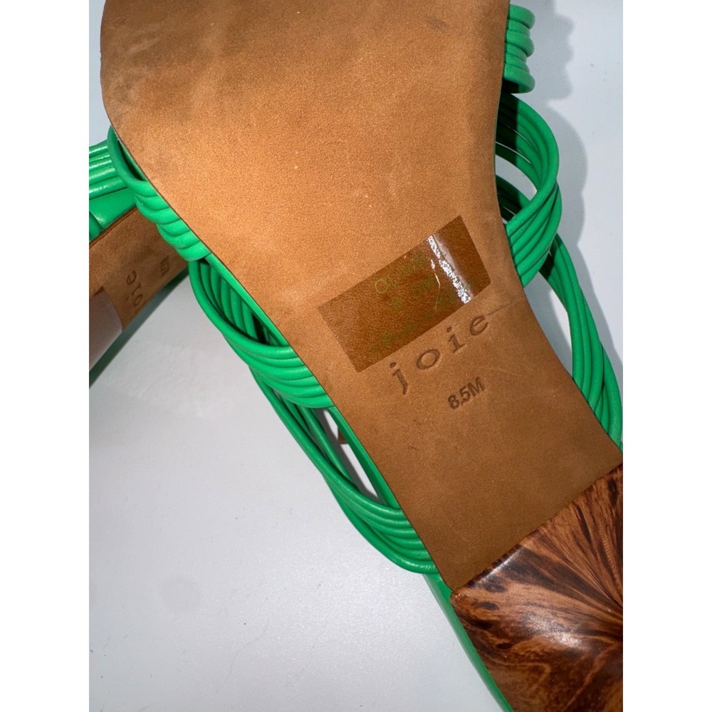 Joie Emerald Green Strappy Sandals 6.5 Square Toe High Heel Mule Y2K Party - Picture 10 of 12